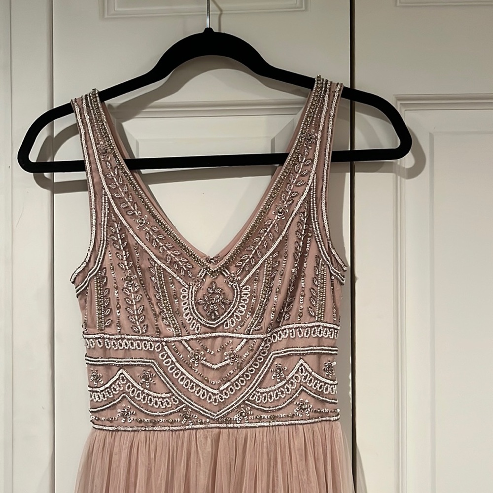 Elegant Blush, beaded, Anthropology dress